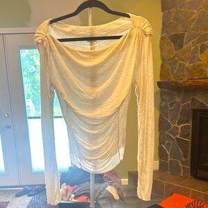FREE PEOPLE !!Elegant Cream Long Sleeve Top